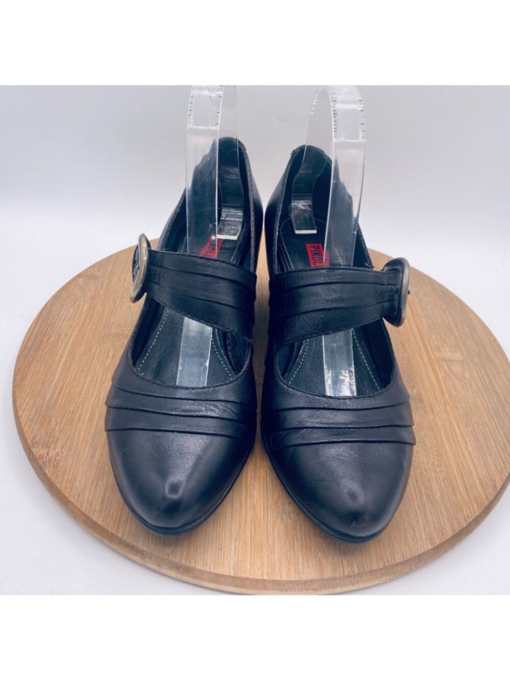 Pikolinos Mary Jane Shoes Womens 8.5 39 Black Leather Pumps Buckle Whimsygoth - Picture 3 of 13